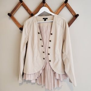 Torrid Ruffled Cream Blazer